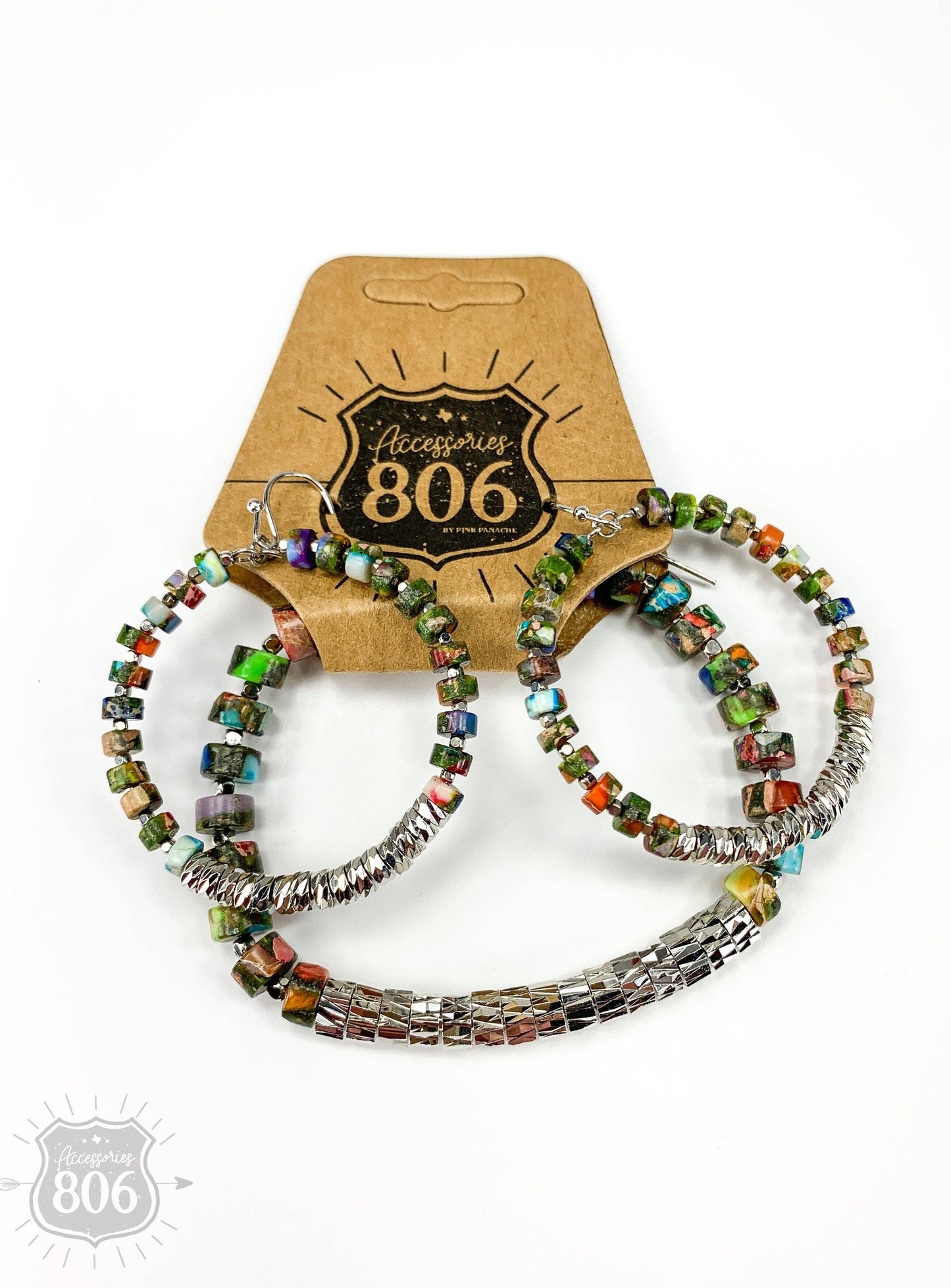 Earrings and bracelet set 806-S007 - LAST CALL: White