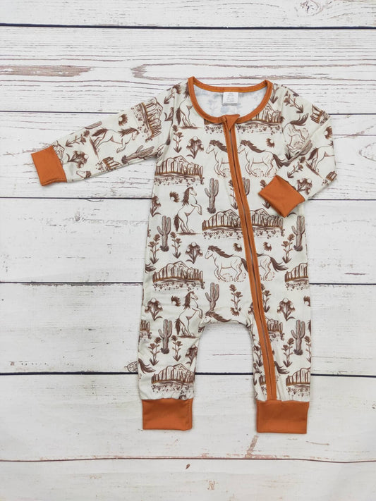 Baby Western Rodeo Zip Sleeper: 0-3M