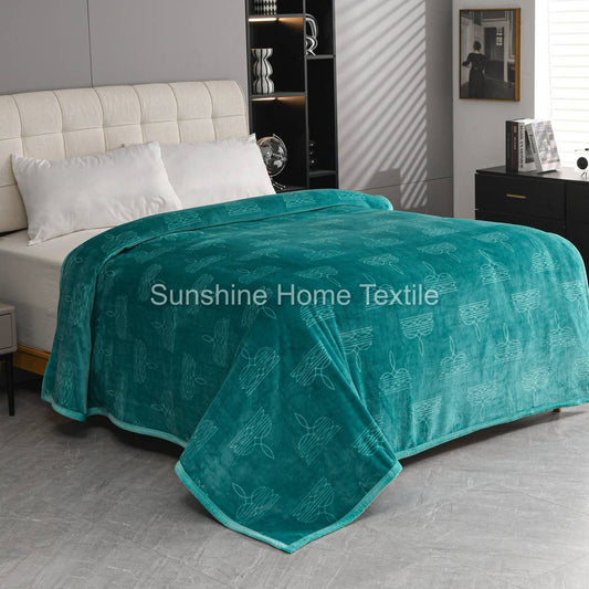 Teal Boot Stitch King Size Super Soft Plush Blanket