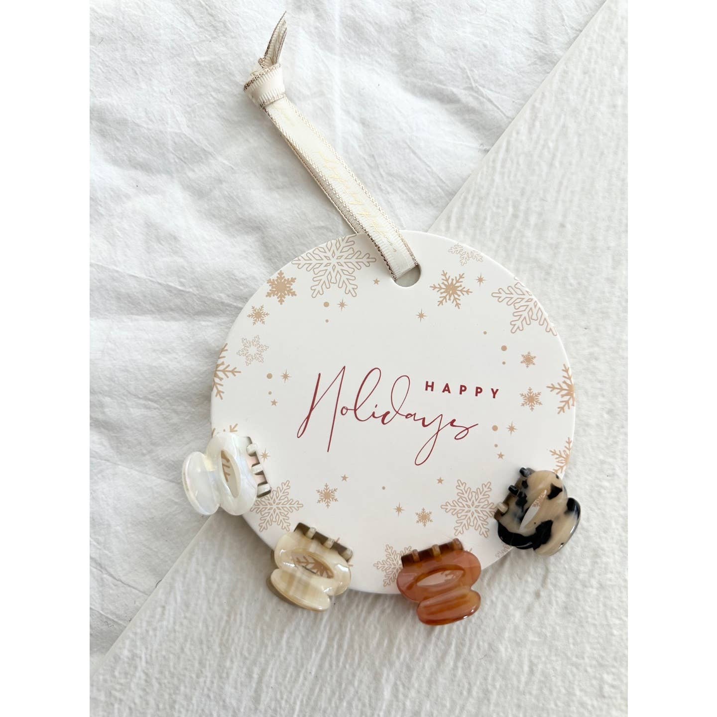 4PC Festive Mini Hair Claws Set - DAVA HOLIDAY: Assorted / ONE SIZE