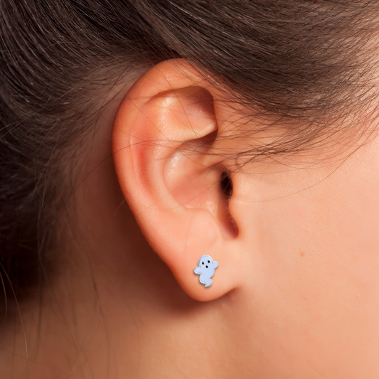 925 Sterling Silver Ghost Stud/Post Earrings