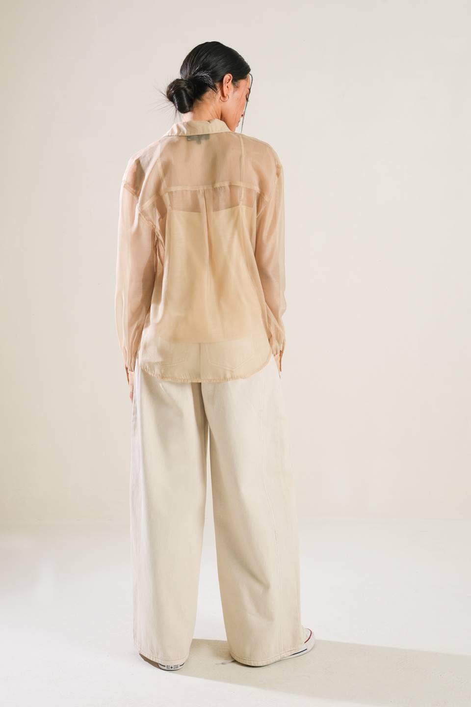 A solid organza top