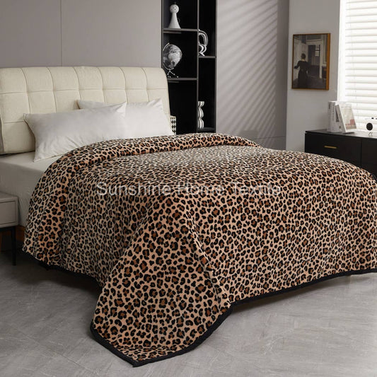 Leopard Print King Size Super Soft Plush Flannel Blanket