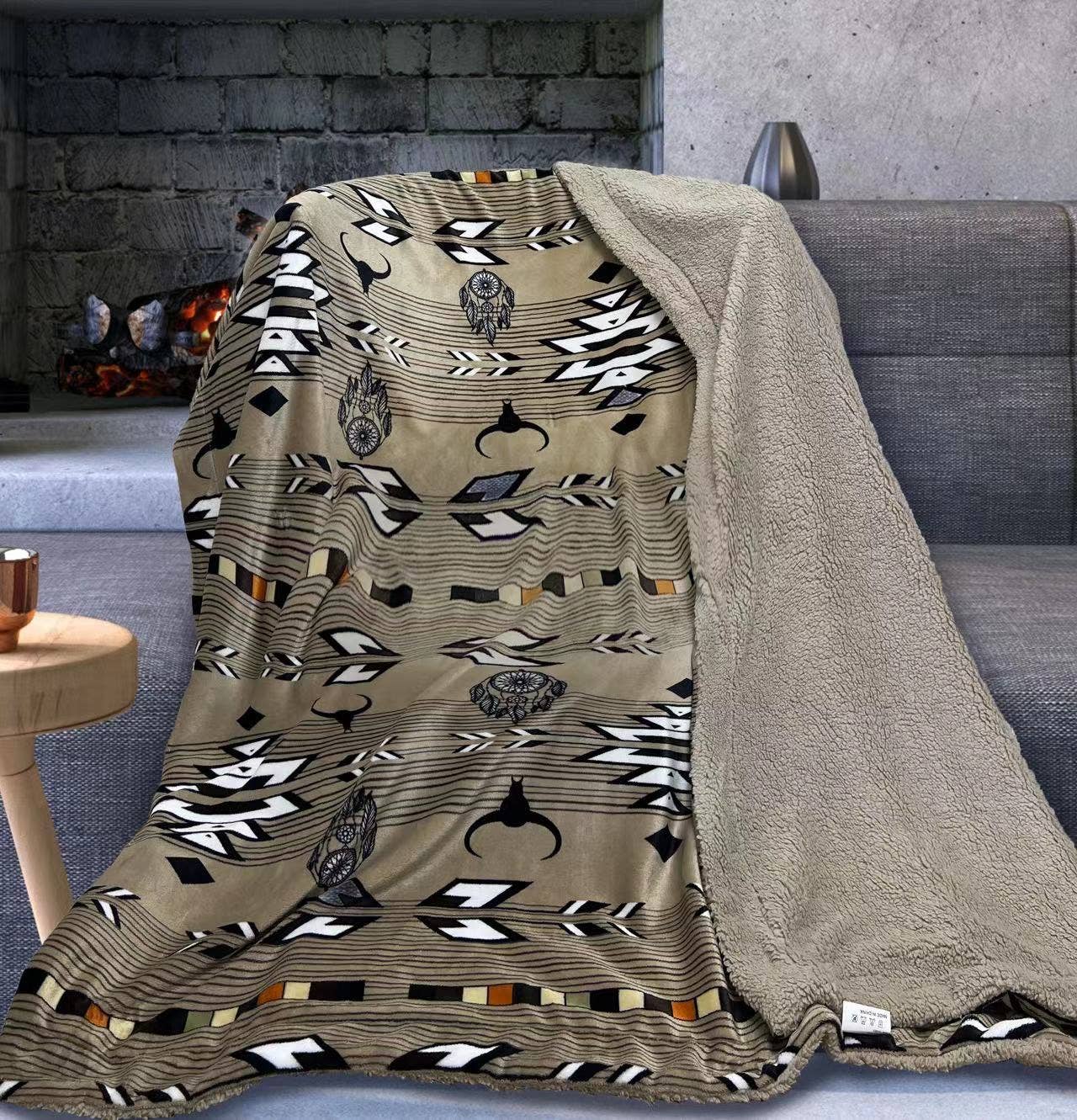 Malt Mini Steers Sherpa Twin Size Blanket - 60" x 80"