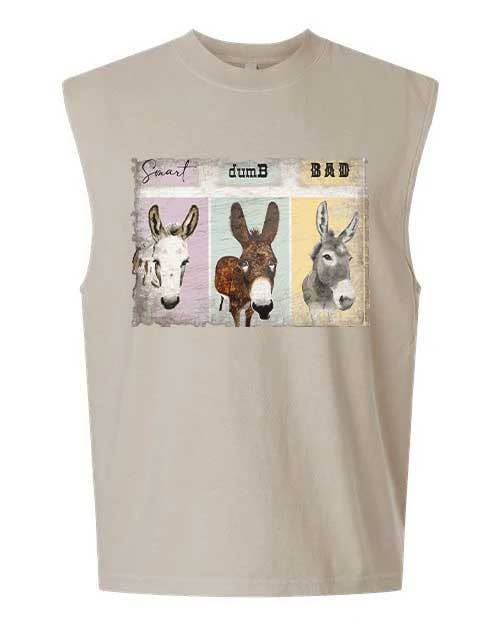 Tees - Muscle Tank - Smart Dumb Bad donkeys
