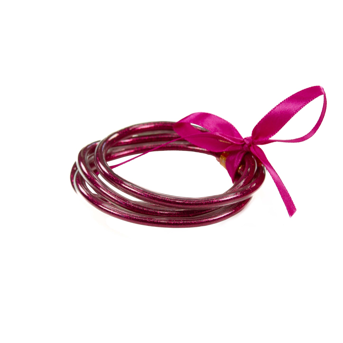 Glitter Jelly Bangle Set of 5 Bracelet 25 Colors: Gold