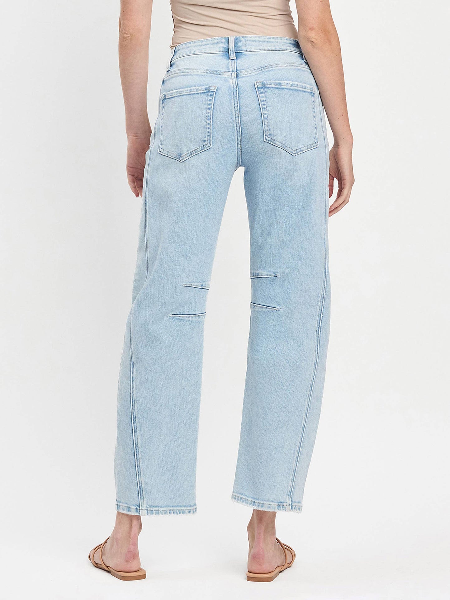HIGH RISE LIGHT WASH BARREL LEG JEANS F5768LT: NORTHERN LIGHTS / 26