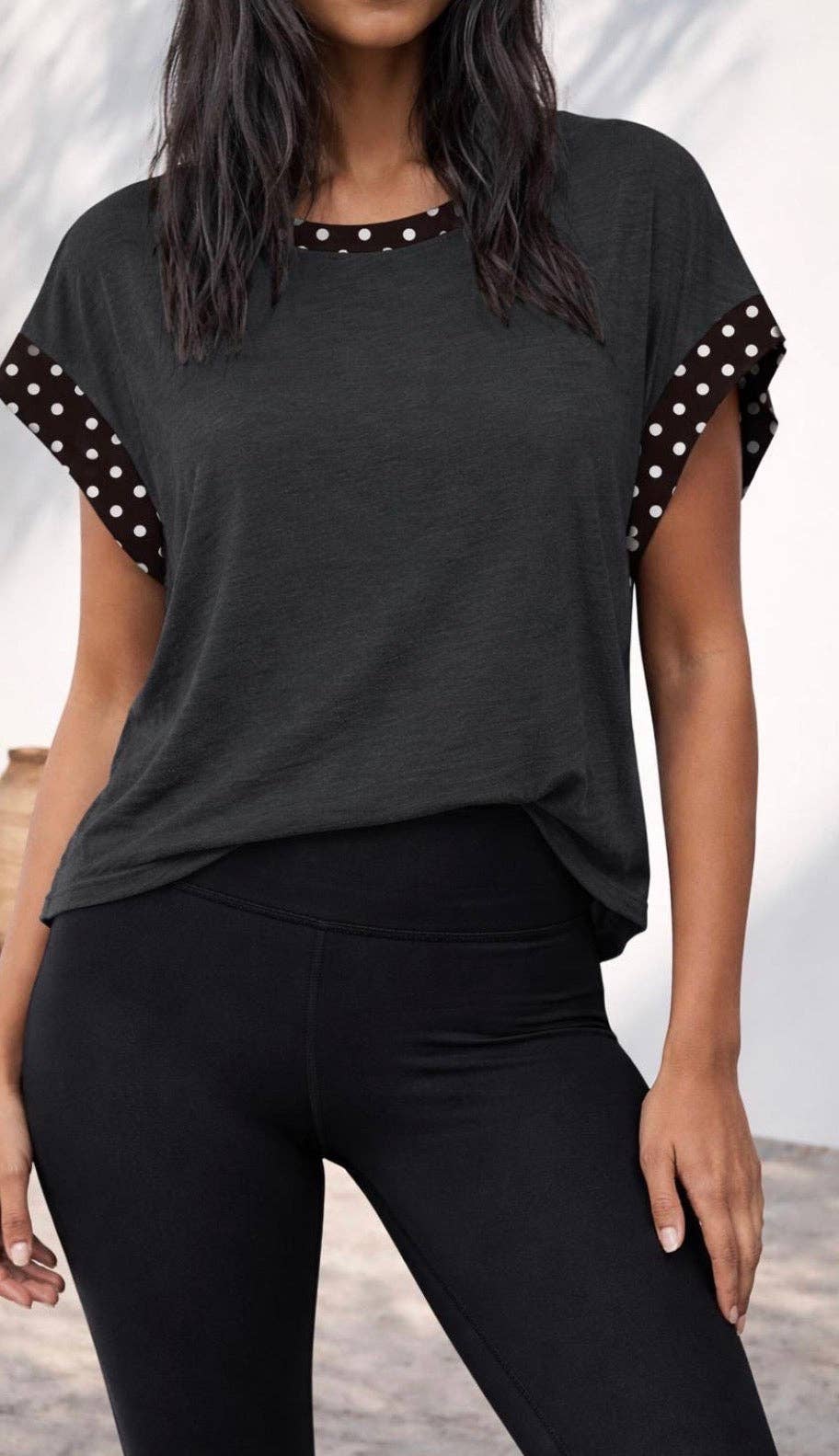 Polka Dot Cross-Back Shirt: XS/Small
