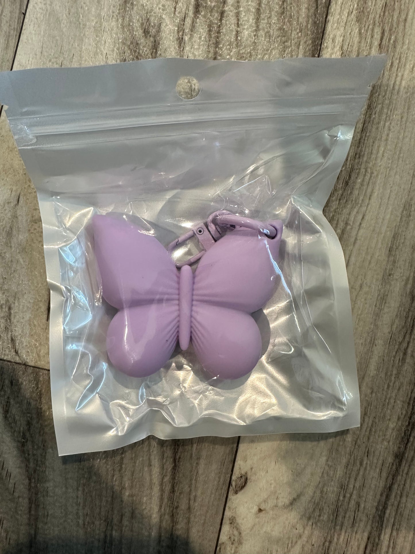 Lavender Butterfly lipgloss holder keychain