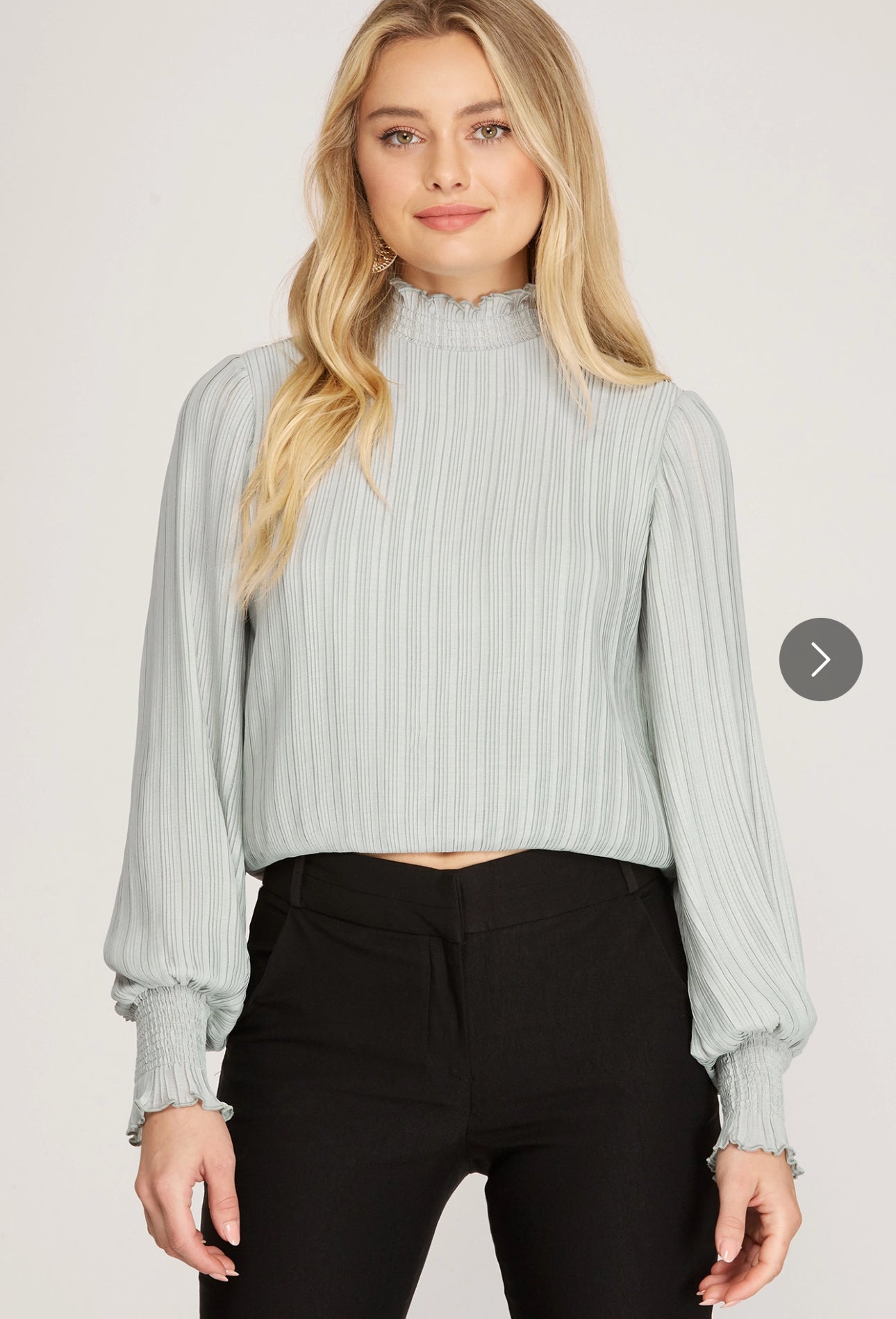 Pleated woven top