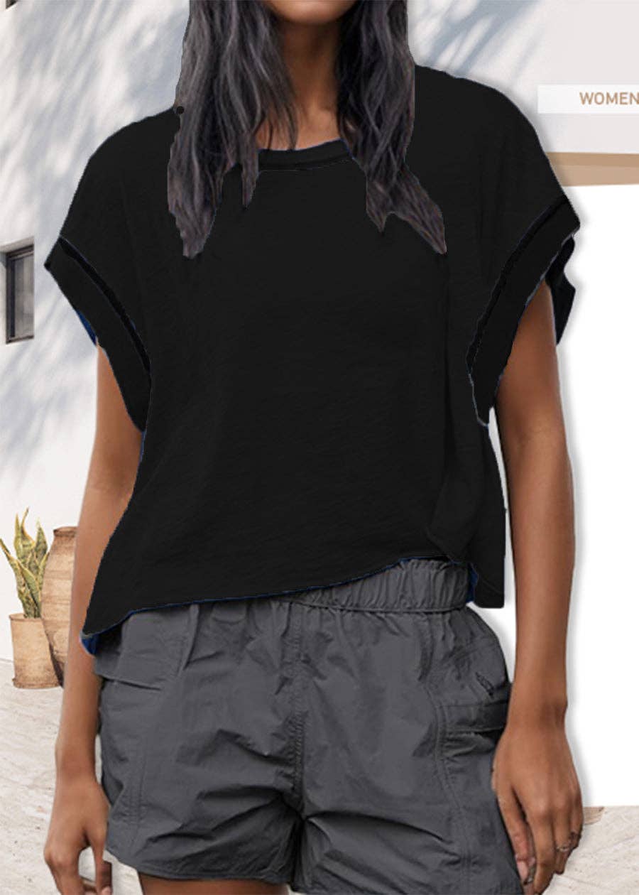Black Cross-Back Shirt: XS/Small