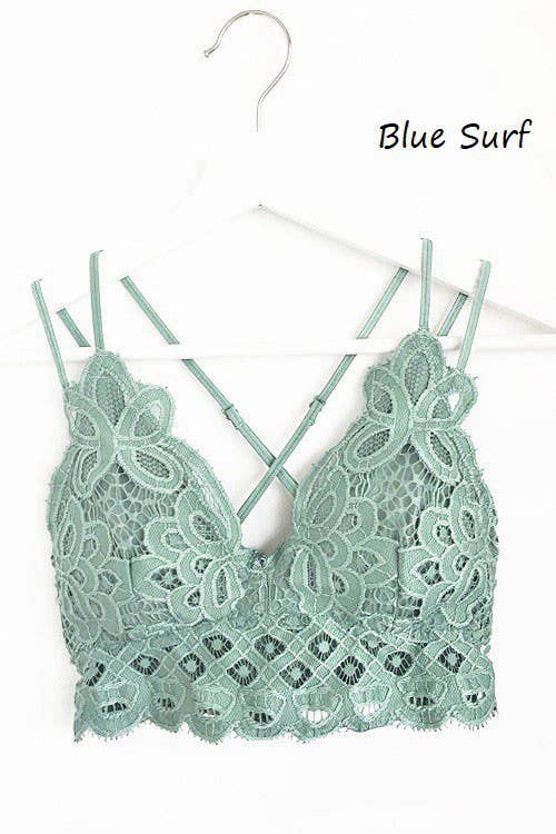 Scalloped Lace Cami Bralette (Sage Green)
