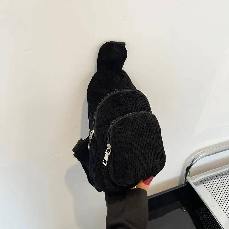 Corduroy Sling Bag: Coffee
