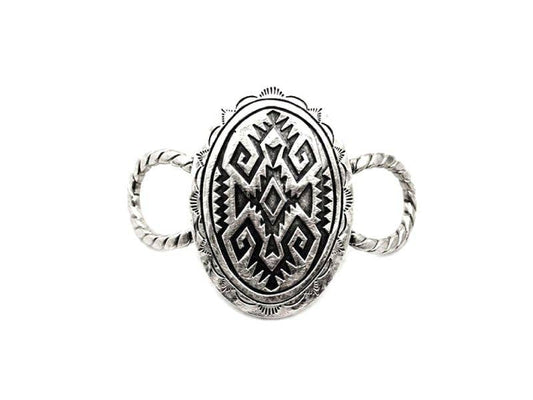 Western Oval Design Scarf Charm: Default