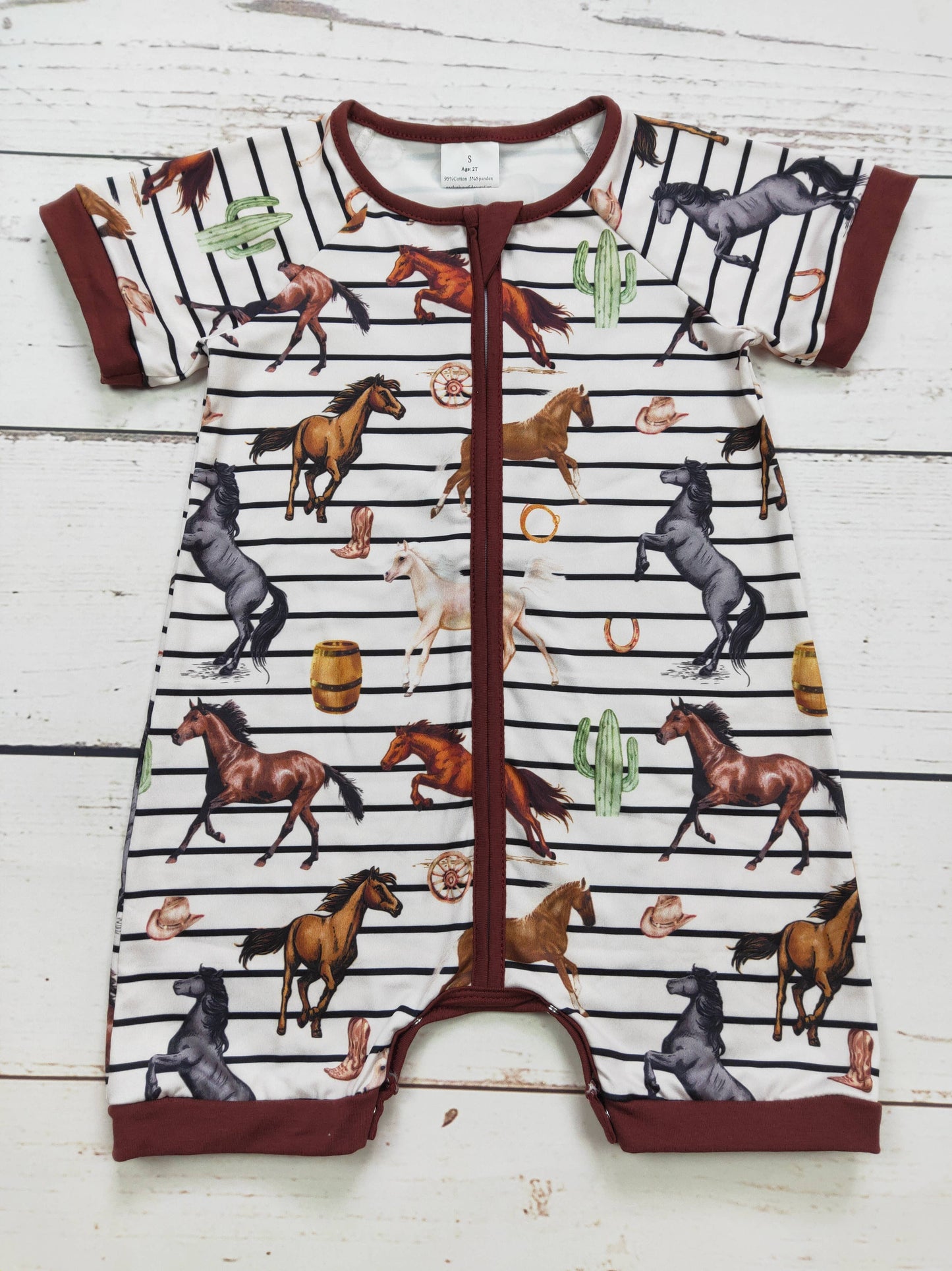 Baby Boy Horse Zip Romper: 2T