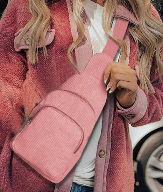 Corduroy Sling Bag: Coffee