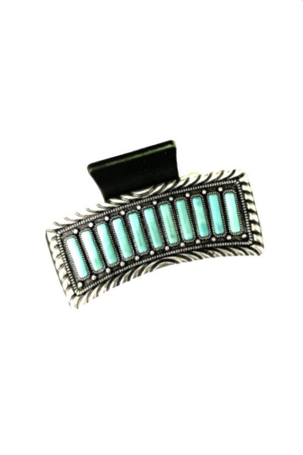 WESTERN TURQUOISE STONE HAIR CLAW