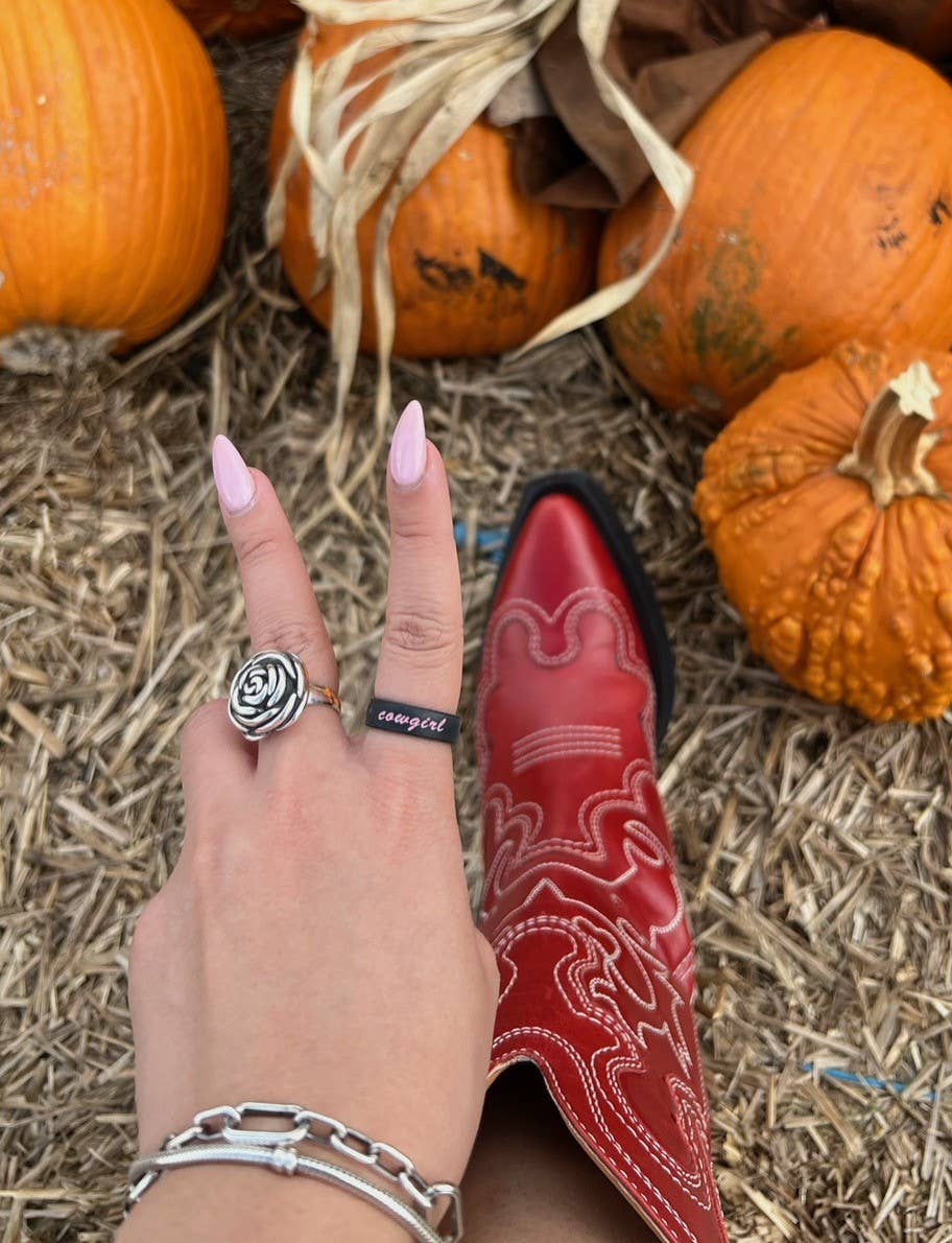 Flip Reversible cowgirl and yeehaw ring