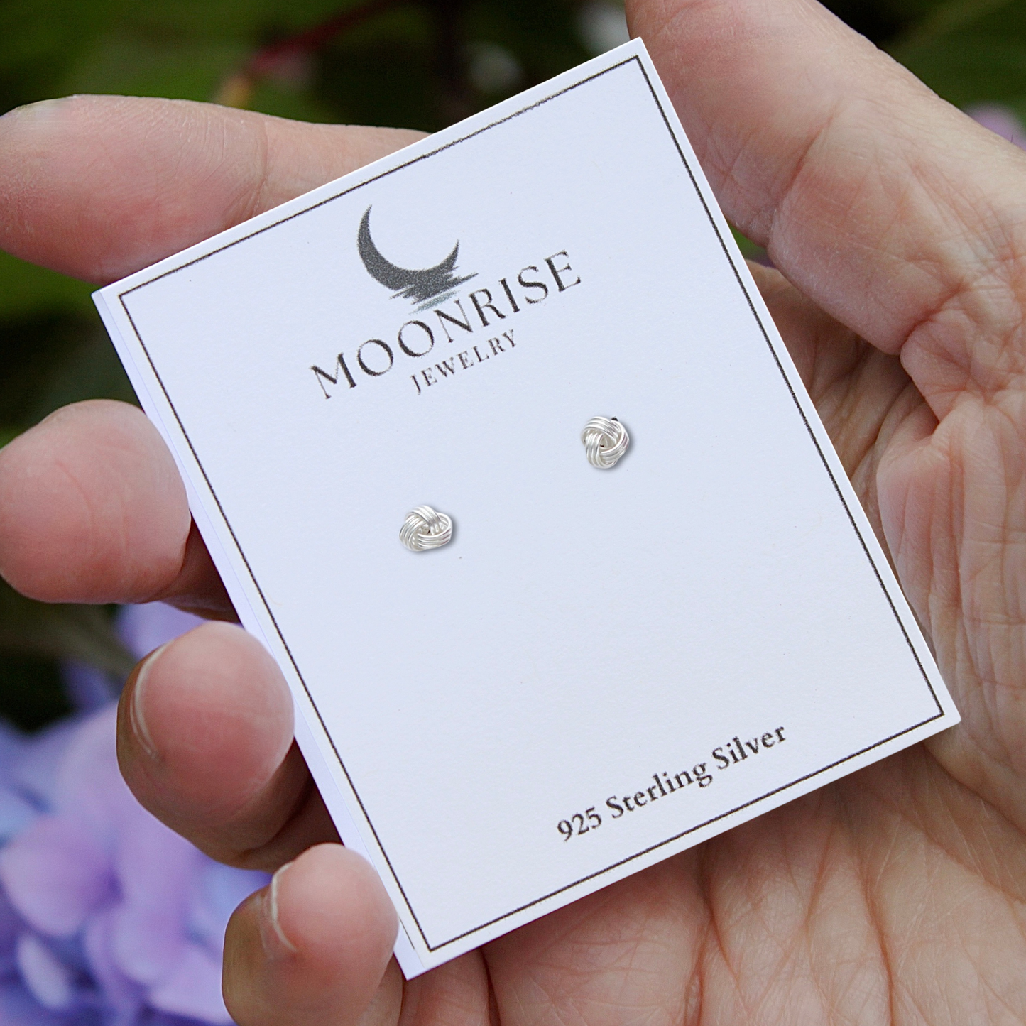 925 Sterling Silver Tiny Nautical Knot Stud Earrings