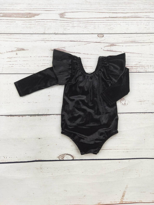 Baby Black Velvet Onesie: 12-18M