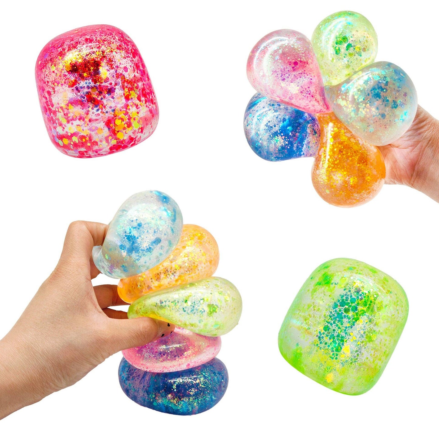 Color-Changing Maltose Squeeze Ball Stress Relief Toy: Light-Changing Flour Candy (Single OPP Bag) / Individually packed in an opp bag; boxed packaging requires customization.
