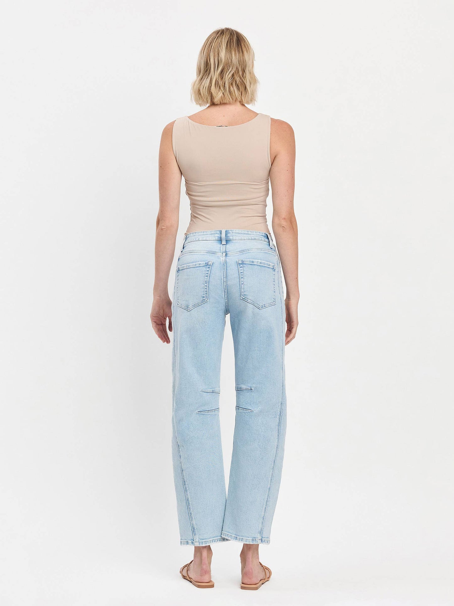 HIGH RISE LIGHT WASH BARREL LEG JEANS F5768LT: NORTHERN LIGHTS / 24