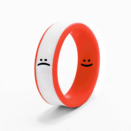 Flip Reversible Smile and Frown Ring Hot Tamale