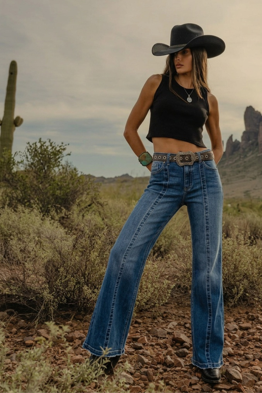 HIGH RISE RELAXED FLARE JEANS