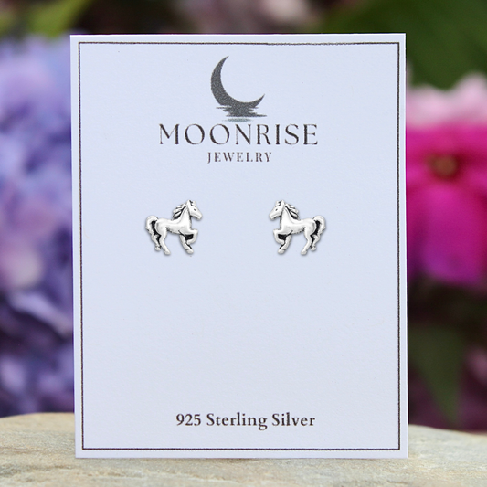 E-137  Horse Running Earrings
