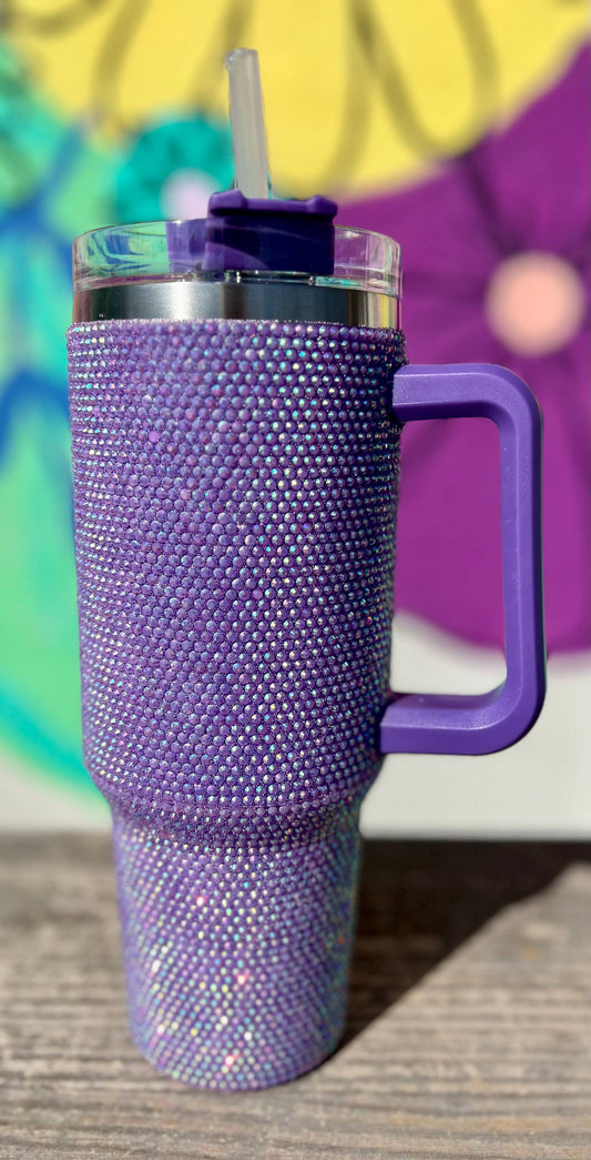 Rhinestone 40oz Tumblers: Purple