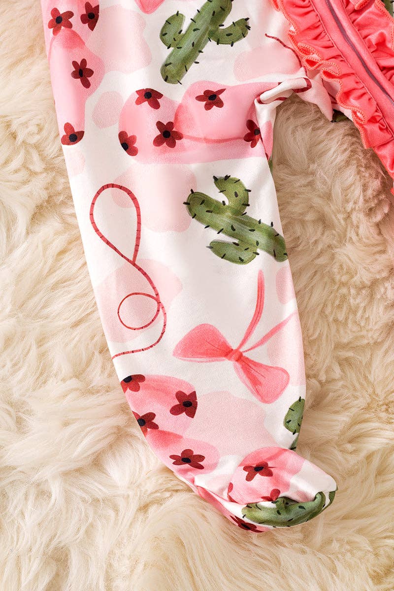 Western cactus printed on baby bodysuit. RPG52266 AMY: 12-18 months