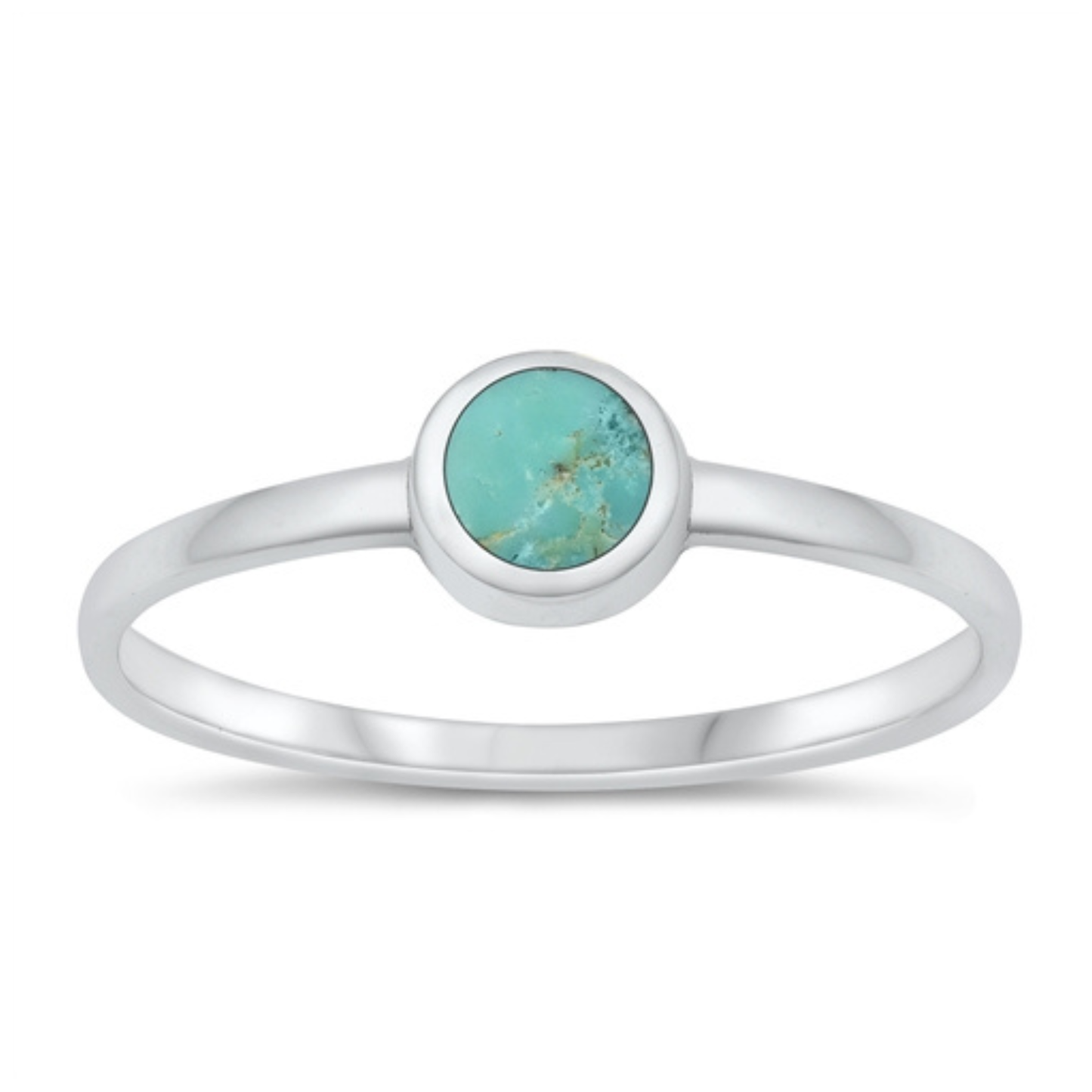 R-88 Tiny Round Turquoise Ring: 7