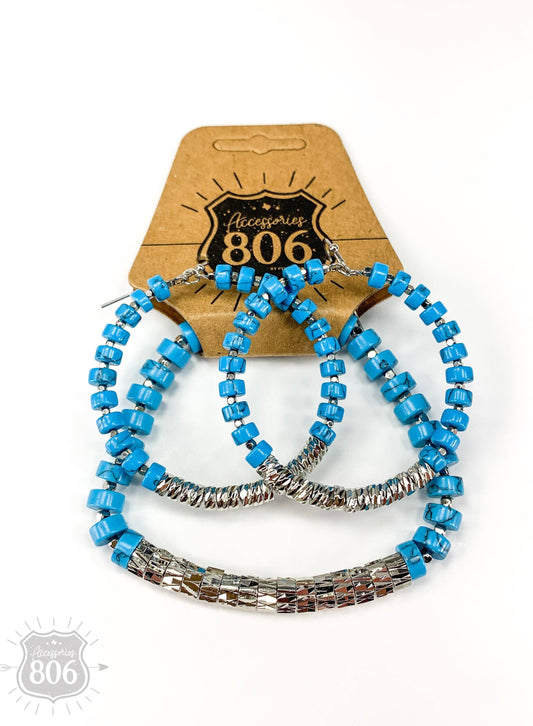 Earrings and bracelet set 806-S007 - LAST CALL: White