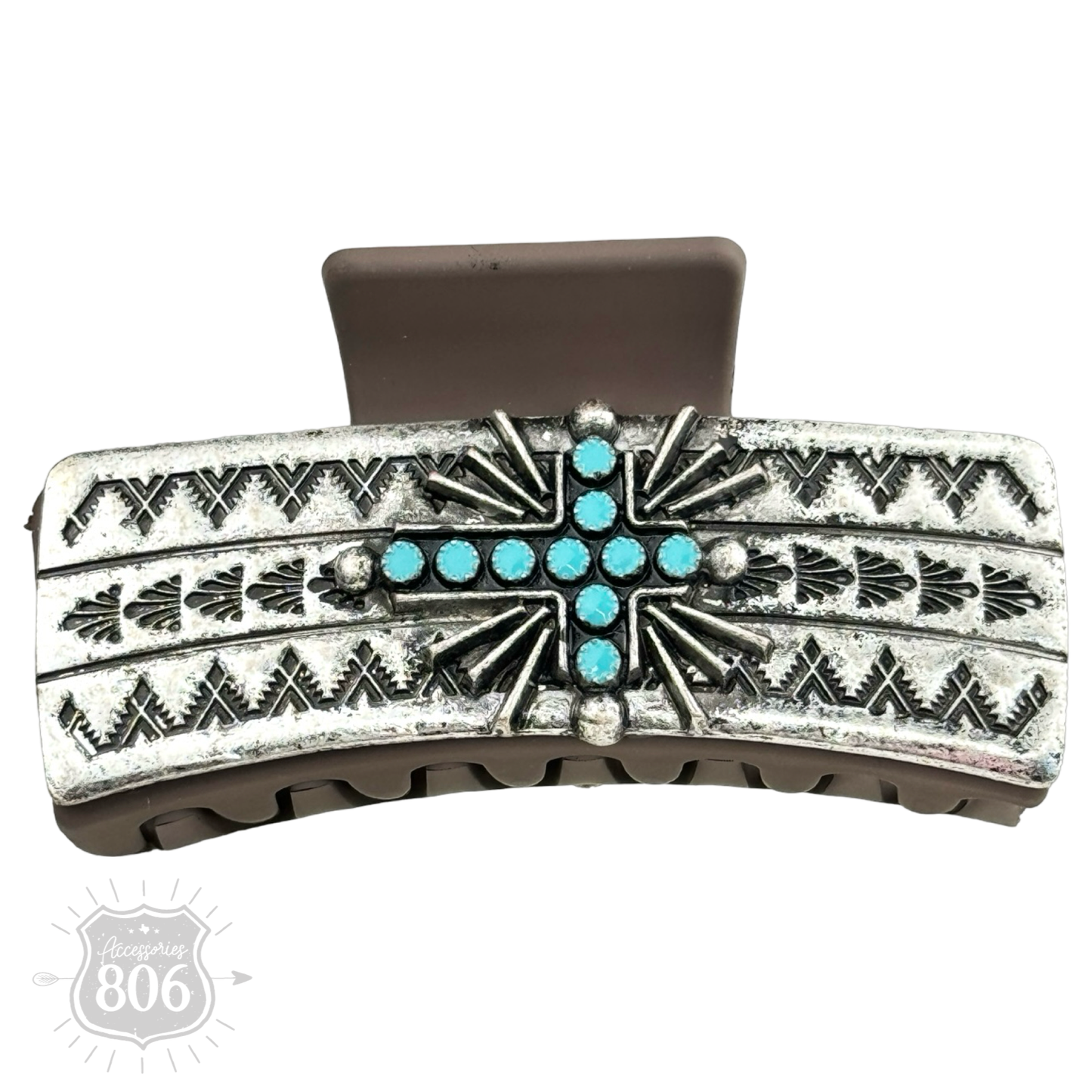 Western hair clip 806-HC112: Silver