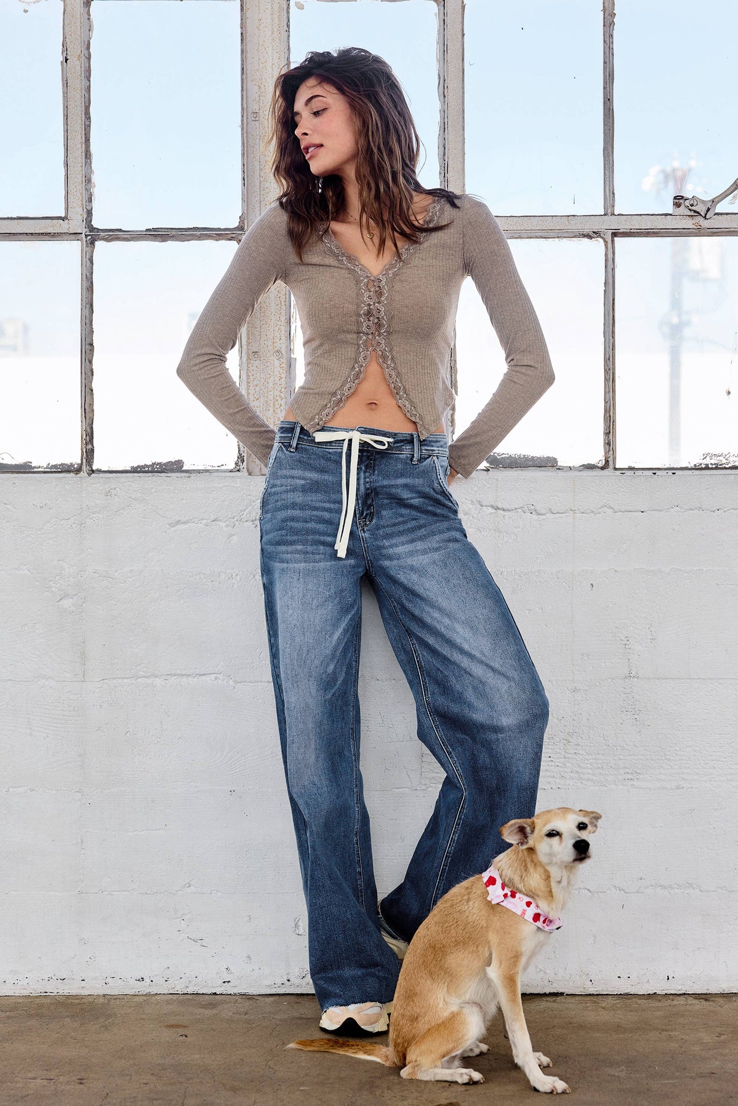OPEN PACK Relaxed Wide Jeans Waist String XP7004 MEDIUM: MEDIUM / 9