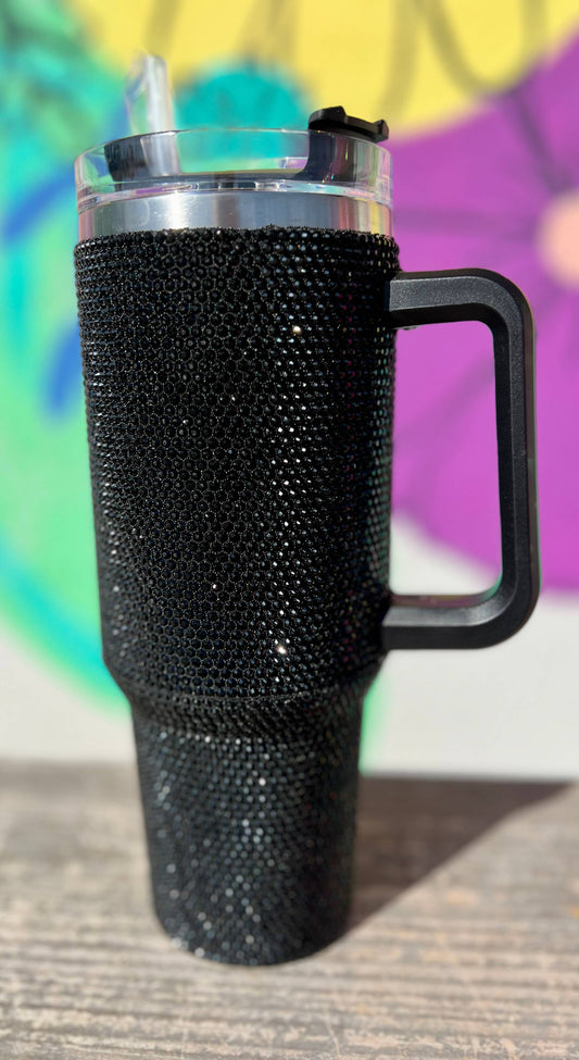 Rhinestone 40oz Tumblers: Black