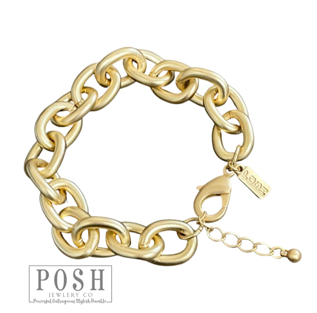 Chunky chain bracelet 9PB057: Silver