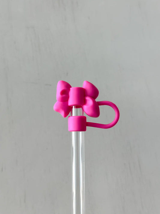 Straw Cover 10MM "Hot Pink Bow"