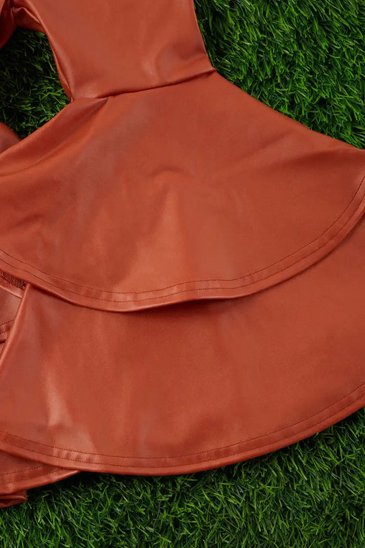 RUST LEATHER DOUBLE LAYER BOTTOMS. PNG65153007 AMY: XS