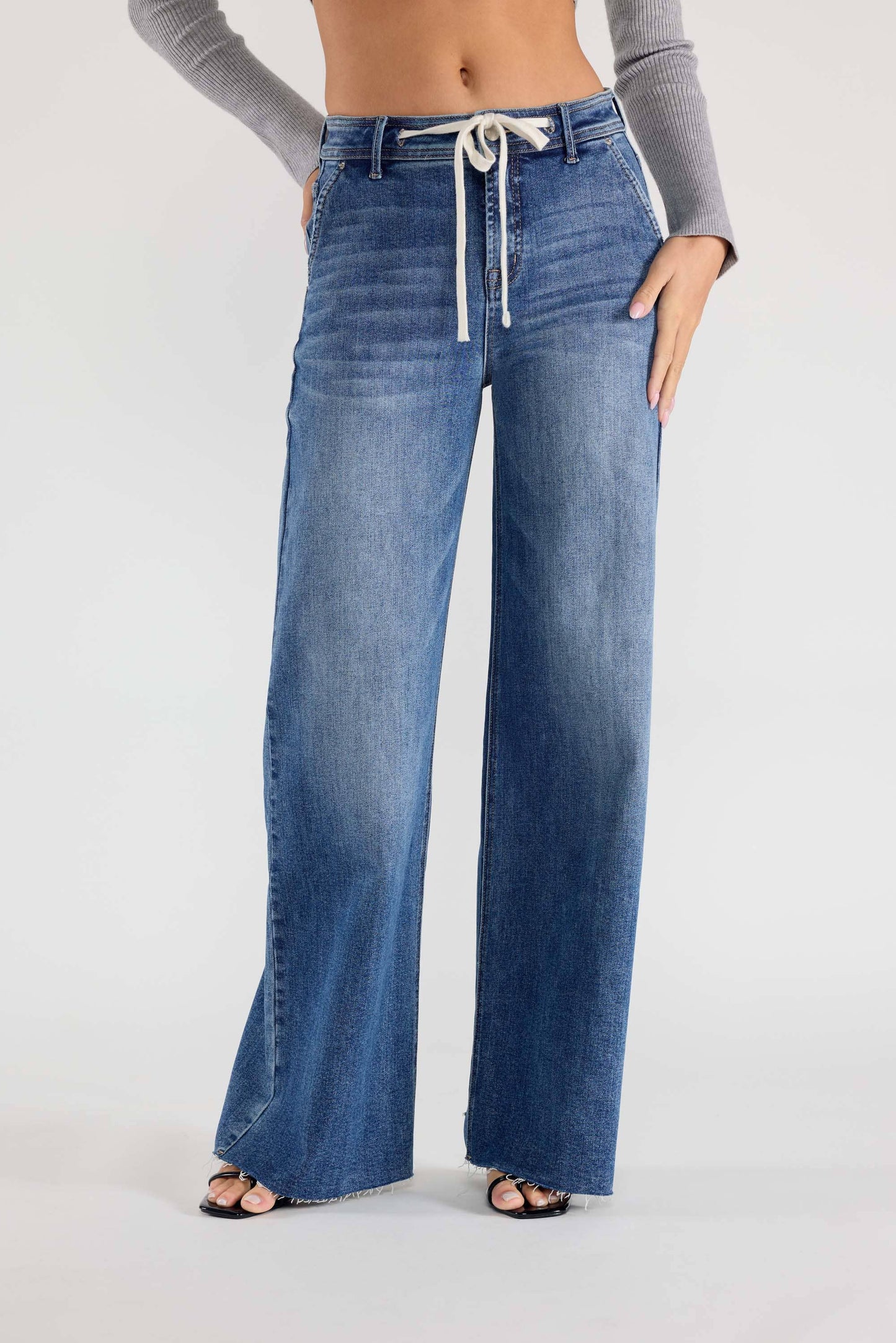 OPEN PACK Relaxed Wide Jeans Waist String XP7004 MEDIUM: MEDIUM / 13