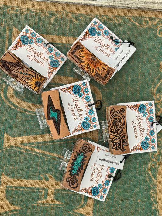 Leather Tooled Claw Clips!