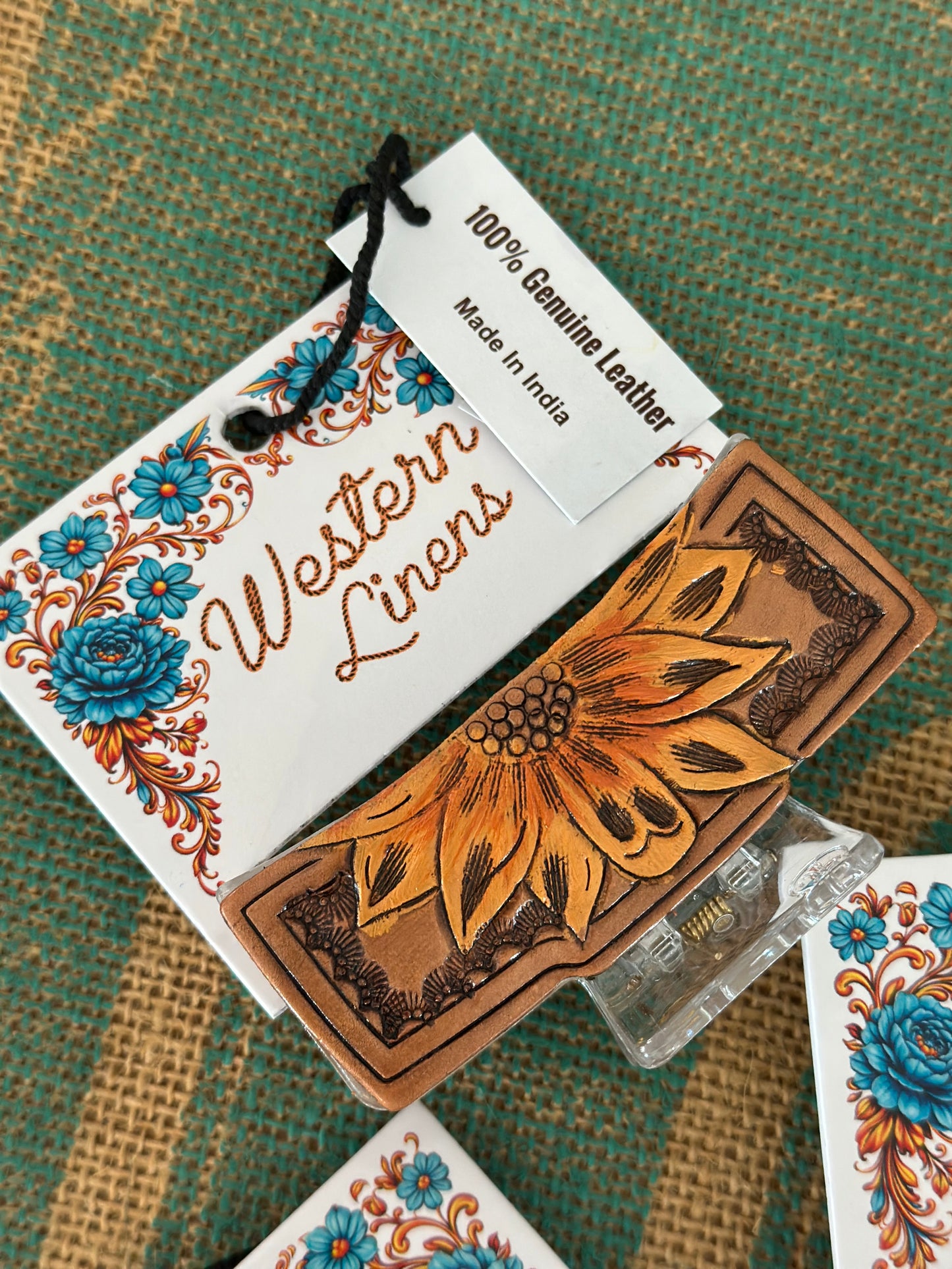 Leather Tooled Claw Clips!
