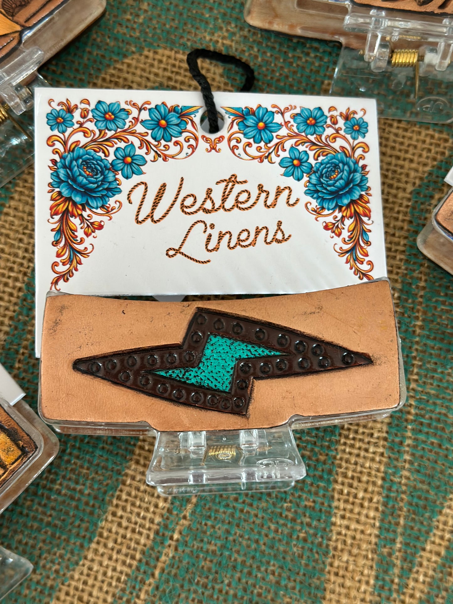 Leather Tooled Claw Clips!