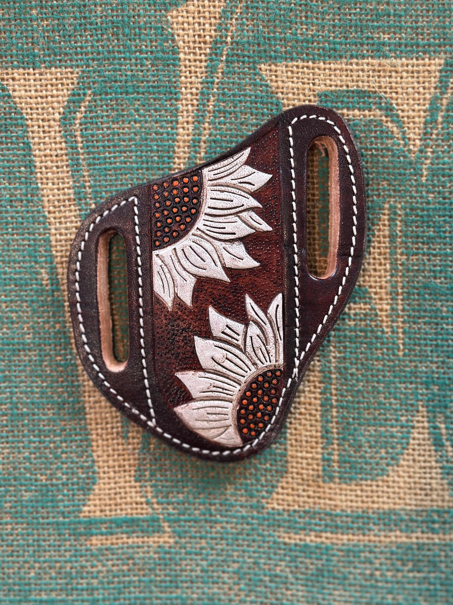 Leather Sunflower Tiled Knife Cover/Scabbard