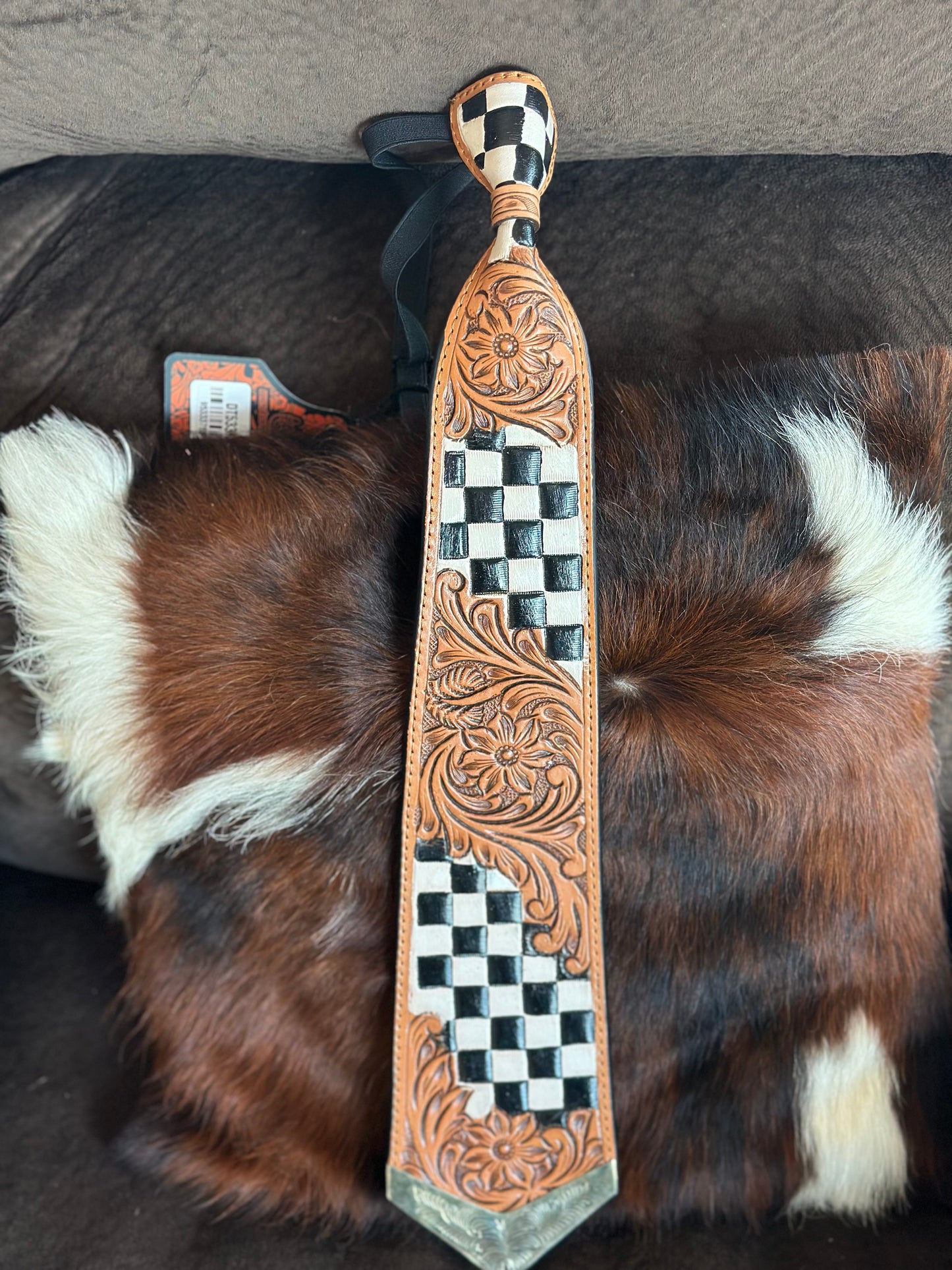 Leather Tooled Neck ties