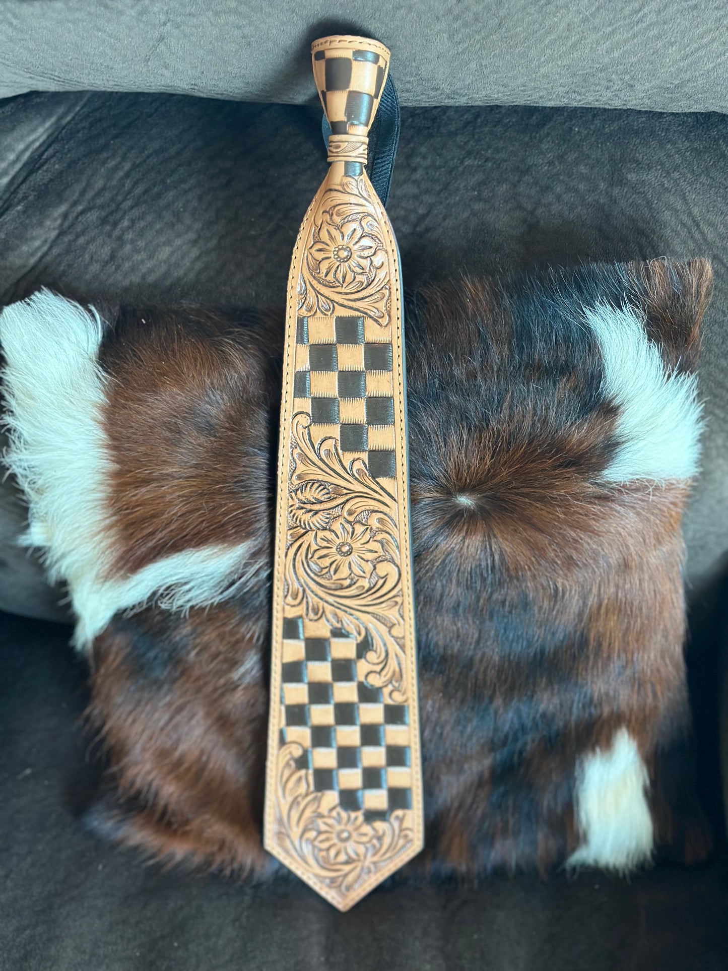 Leather Tooled Neck ties