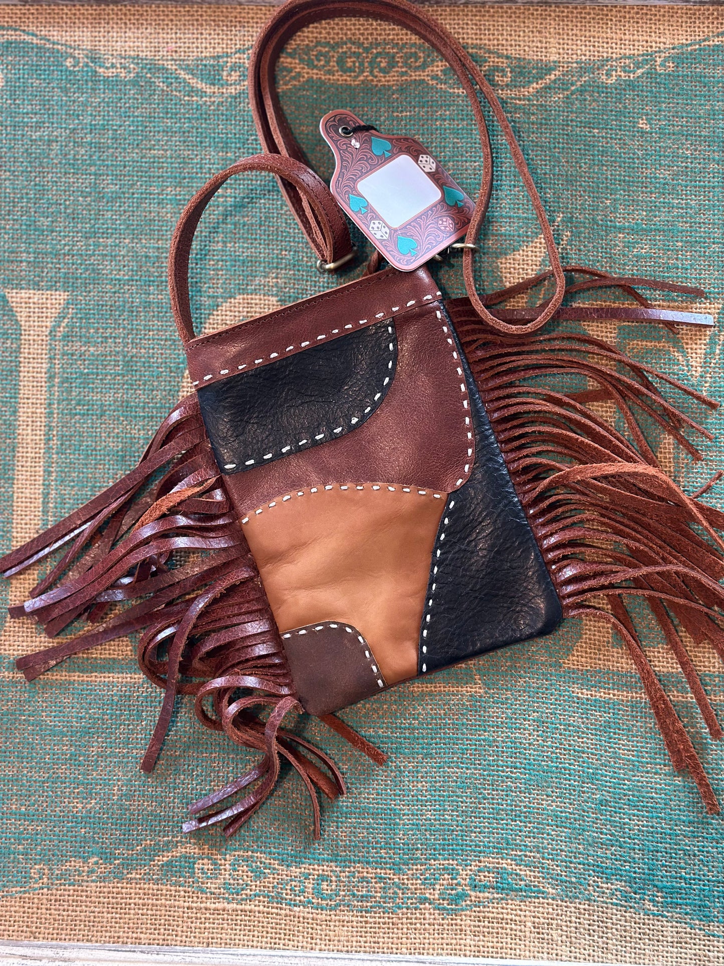 Patchwork leather crossbody