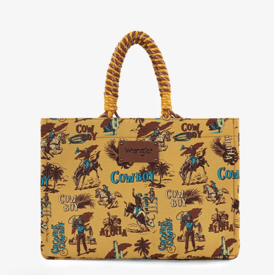 Wrangler Cowboy Print Tote Bag