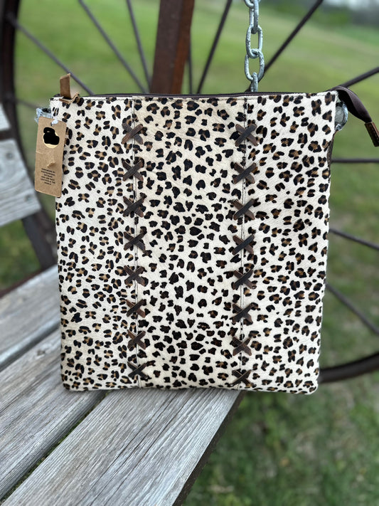 Cheetah print cowhide purse
