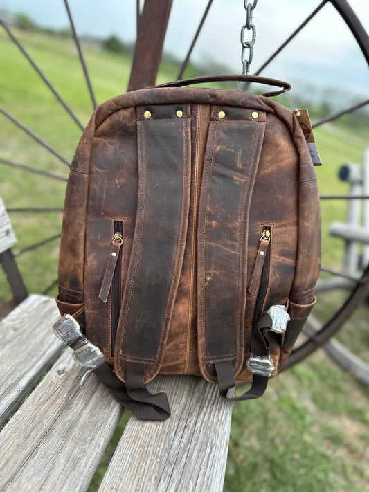 Gold Conch Leather Backpack